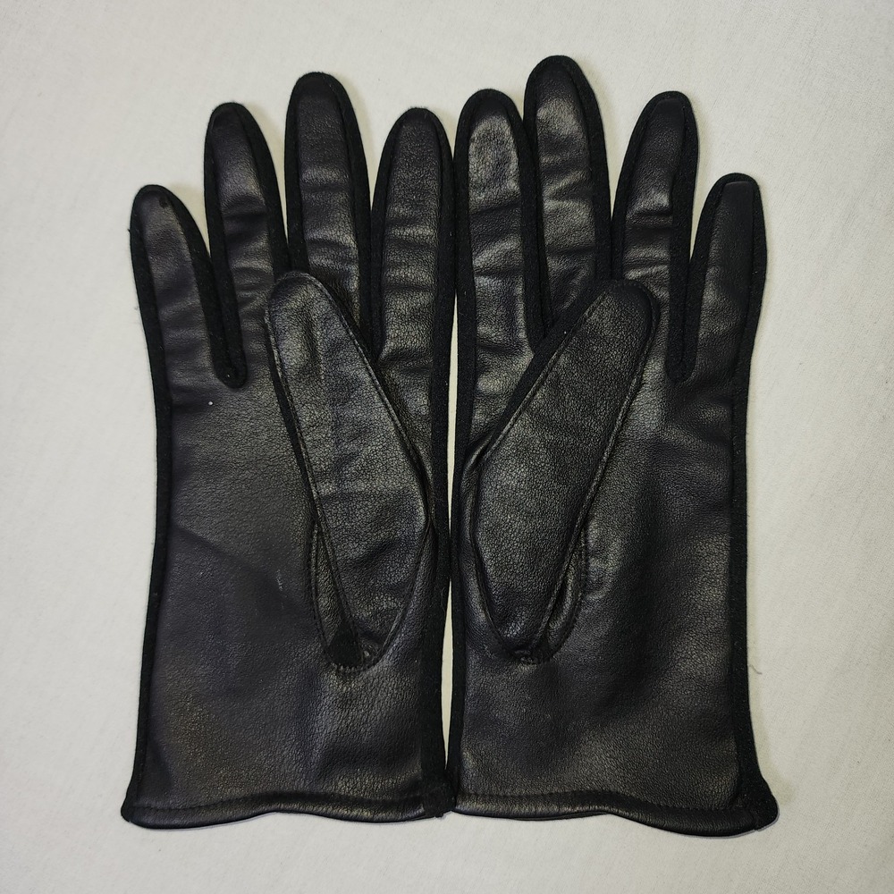 Driving Gloves black vintage vinyl womens size B 7.5, 8, 8.5 Lightweight Ladies